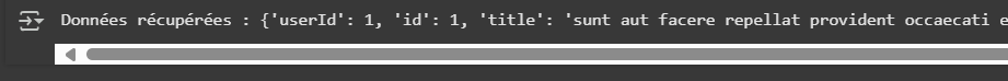 Résultat du code